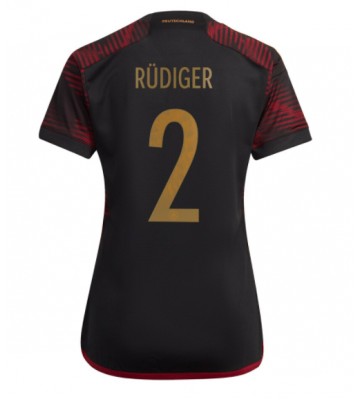 Tyskland Antonio Rudiger #2 Replika Udebanetrøje Dame VM 2022 Kortærmet